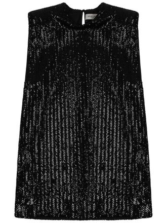 Golden Goose Sequined Mini Dress With Vertical Pattern