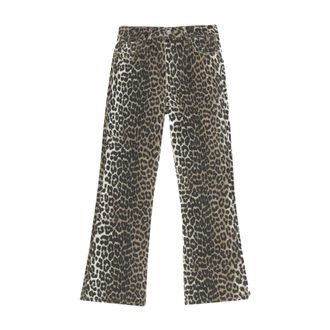 Ganni Betzy Cropped Jeans - female - Ganni - Flare Jeans - Brown - W28 - Jeans