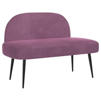 vidaXL Banco Tapizado Con Respaldo Morado 110 X 60 X 76 Cm Terciopelo Vidaxl