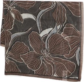 Marc O'Polo Sjaal met franje - Bruin