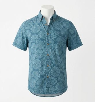 Faherty Breeze Short Sleeve Shirt In Stormy Sea Floral
