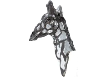 Libra Interiors Dappled Silver Giraffe Head Wall Plaque