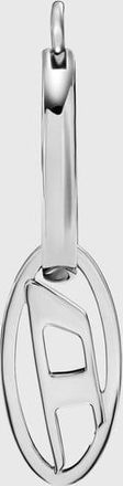 Diesel Stainless Steel Hoop Earring - Earrings - Unisex - Silver