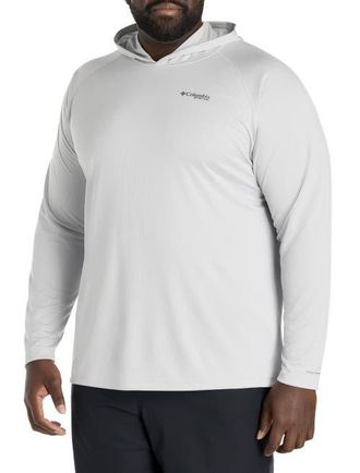 Columbia Big & Tall PFG Solar Stream Long-Sleeve Hooded T-Shirt in Cool Grey at Nordstrom, Size Xx-Large