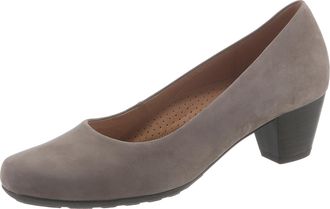 Gabor Pumps GABOR ST.TROPEZ, Damen, Gr. 38,5, grau (taupe), Nubukleder, Schuhe Pumps, Trichterabsatz, Abendschuh, Festtagsschuh in Komfortweite G (=weit)