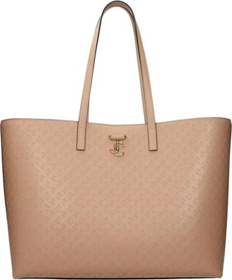 Jimmy Choo London Borsa Tote in Pelle con Monogramma Emboss&eacute; - - Bags - Donna - Marrone - ONE SIZE