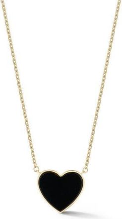 Ember Fine Jewelry Onyx Heart Pendant Necklace in Gold at Nordstrom Rack