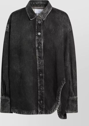 The Attico washed denim shirt collared long sleeves