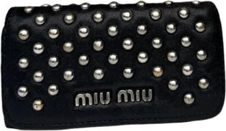 Miu Miu Pre-owned Leather Wallet - Dames - Vintage Accessoires - Zwart - ONE Size - Leer - Vintage