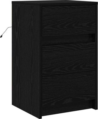vidaXL Bedside Cabinet with Black oak 38 x 34 x 61 cm Engineered wood vidaXL