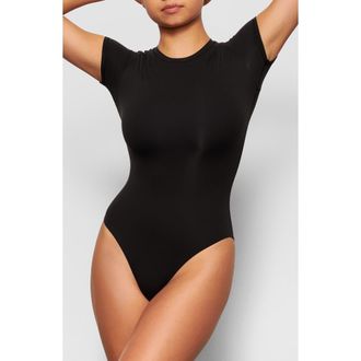 SKIMS Fits Everybody T-Shirt Bodysuit in Onyx at Nordstrom, Size Xx-Small
