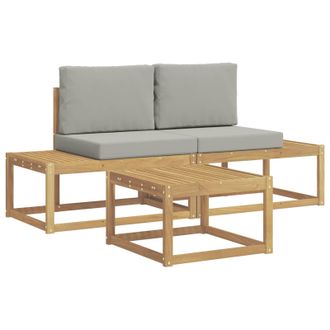 vidaXL Conjunto De Sof&aacute;s De Exterior 3 Pcs Blanco Y Gris Claro Vidaxl