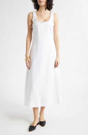 Poss&eacute; Florence Sleeveless Linen Maxi Dress in Ivory at Nordstrom, Size Xx-Small