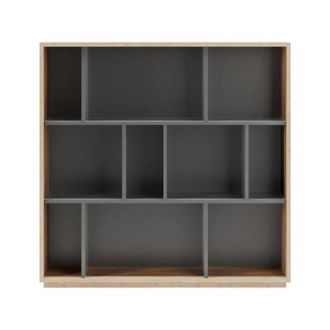 HERDASA Herdasa - Estanter&iacute;a 3 Alturas Modelo 546 Acabado Roble Claro/grafito. 117 Cm(alto), 119 Cm(ancho), 32 Cm(fondo)