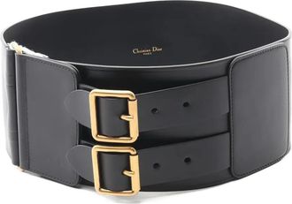 Dior Cintura con doppia fibbia in pelle anni 2020 - Nero