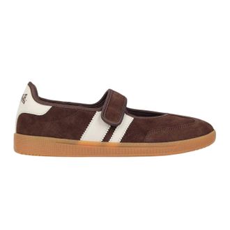 Lonsdale Merton su&egrave;de platte sportschoenen voor dames (Bruin)