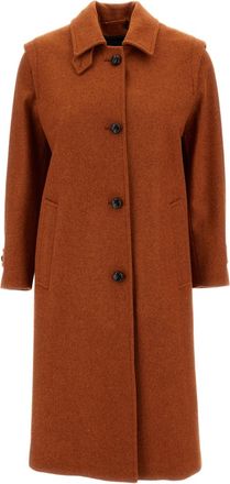 Schneiders Orange Lena Felted Wool Long Coat