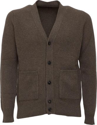FILIPPO DE LAURENTIIS V-hals Vest - Heren - Vesten - Bruin - S - Wol - Truien & Vesten
