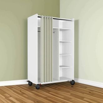 Dmora Armario Grande Alfango, Ropero Dormitorio Perchero, 48.25x160h Cm Blanco