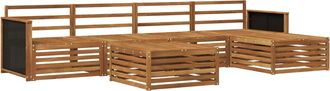 vidaXL Conjunto De Sof&aacute;s De Exterior 6 Uds. Natural Vidaxl