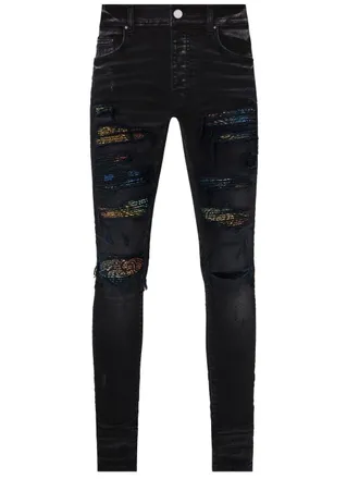 Amiri Jeans Thrasher Rainbow Paisley - Nero