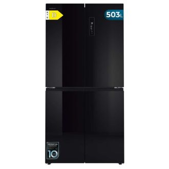 Cecotec Cecotec Frigor&iacute;fico Americano 4 Puertas Bolero Coolmarket 4d 503 Black Glass D. 503 L, Altura 177,5 Cm, Ancho 85 Cm