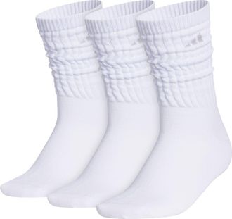 adidas Scrunch Athletic 3-Pack Crew Socks in White/Clear Onix Grey at Nordstrom Rack, Size Medium