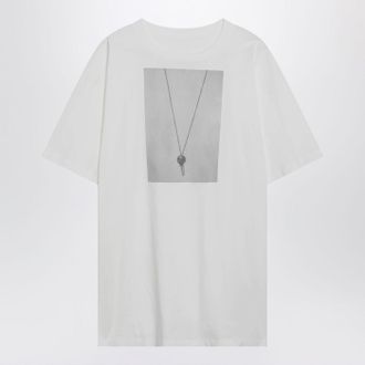 Maison Margiela White T Shirt With Key Print