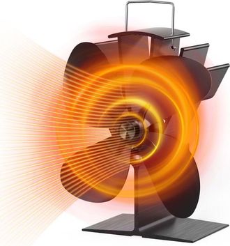 OEM 2024 Ventilador De Estufa De Le&ntilde;a De 4 Aspas, Ventilador De Estufa Con Term&oacute;metro, Ventilador De Chimenea Accionado Por Calor Para Estufa De Le&ntilde;a/chim