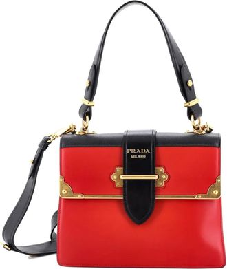 Prada Cahier Convertible City Calf and Saffiano Medium shoulder bag - Nero