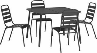 vidaXL Vidaxl - Juego De Comedor De Jard&iacute;n 5 Piezas Acero Gris Antracita