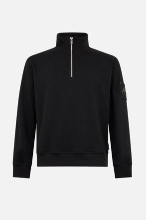Moose Knuckles HARTSFIELD 1/4 ZIP SWEATSHIRT Size: M, colour: BLACK
