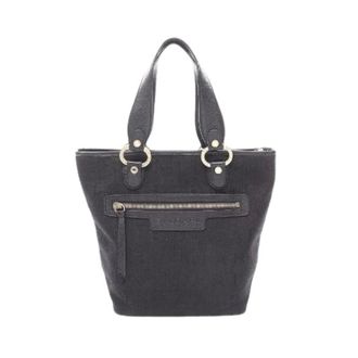 Bulgari Pre-owned Handbags, female, Black, Size: ONE SIZE Pre-owned Logo Mania Canvas Leather Tote Bag