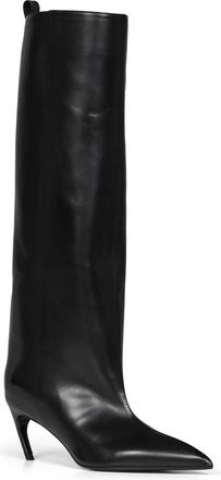 The Attico Womens Knee-High Boots Lea Black Leather Calf
