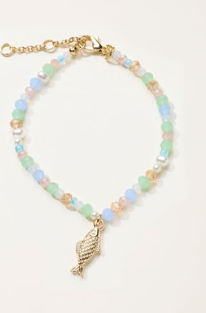 Fat Face FatFace Gold Tone Beaded Fish Bracelet