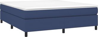 vidaXL Estructura De Cama Con Somier Tela Azul 160x200 Cm Vidaxl