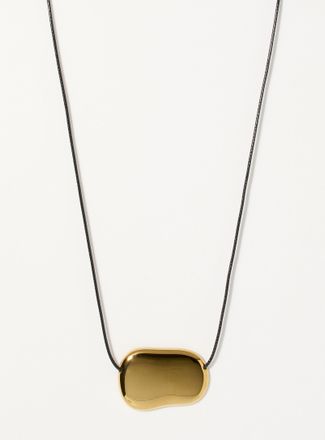 Simons Womens Flat metallic medallion rope necklace