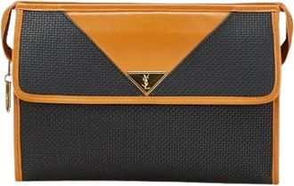 Saint Laurent Pre-owned Cross Body Bags, female, Black, Size: ONE SIZE Pre-owned Leather Clutch