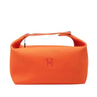 Herm&egrave;s Pre-owned Bride-A-Brac Canvas Pouch - Dames - Vintage Tassen - Oranje - ONE Size - Leer - Vintage