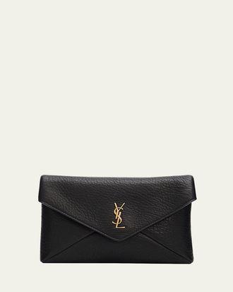 Saint Laurent Small YSL Grain Leather Pouch Bag