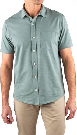 Tailor Vintage Slub Jersey Button-Up Shirt in Chinois Green at Nordstrom Rack, Size X-Large