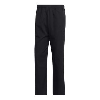 adidas Solid Color Elastic Waistband Straight Sports Pants/Trousers/Joggers Black HK2915
