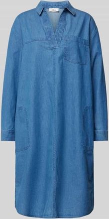 s.Oliver Red Label Relaxed Fit Jeanskleid aus reiner Baumwolle mit aufgesetzter Tasche in Jeansblau, Gr&ouml;&szlig;e 46