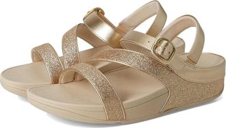 FitFlop Skinny Ii Glitterdust Z-Strap Sandals Womens Wedge Shoes Platino : 9 M (B), Synthetic
