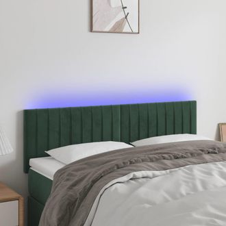 vidaXL Cabecero Con Led De Terciopelo Gris Oscuro 144x5x78/88 Cm Vidaxl