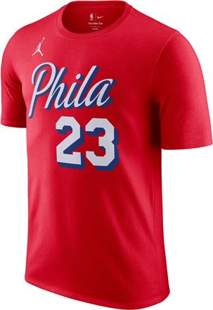 Nike Mens LeBron James Philadelphia 76ers NBA Essential T-Shirt in Red | DV5790-670