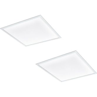 Loops 2 PACK Flush Ceiling Panel Light 6205mm White Sqaure Tile 40W LED 4000K