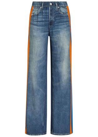 Rag & Bone Rag & Bone Striped Denim-print Cotton Track Pants - Orange - XL (UK16 / XL)