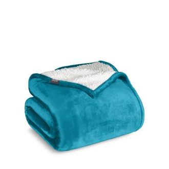 Bare Home Reversible Plush Fleece Blanket in Caribbean Sea at Nordstrom, Size Full