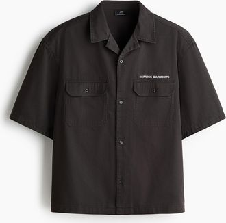 H&M Utility-Hemd in Relaxed Fit - Dunkelgrau/Service Garments